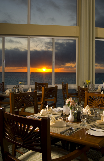 Sunset from restaurant at Pompano Beach Club Bermuda.